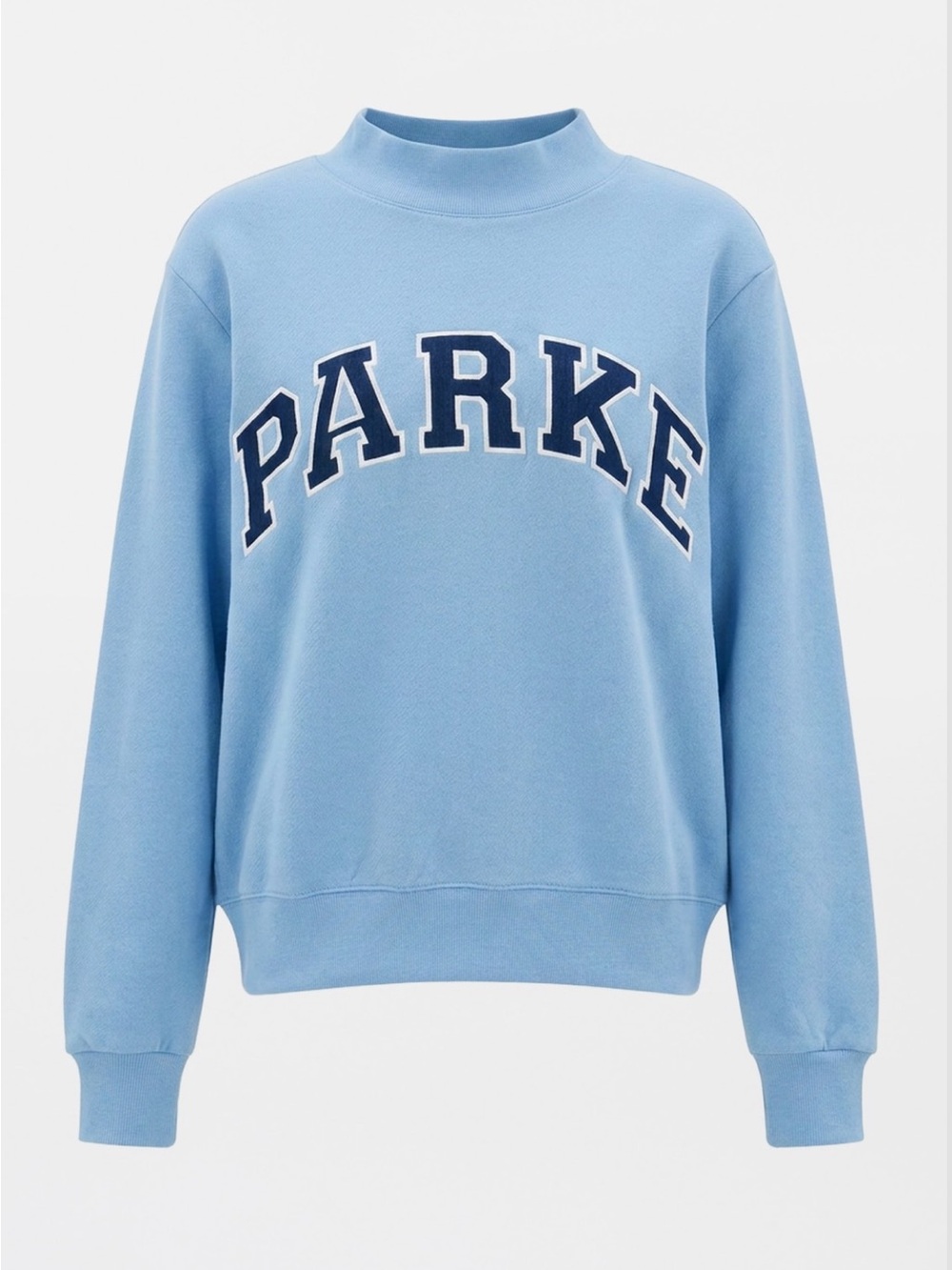 Parker Light Blue Mock-Neck Crew Sweatshirt